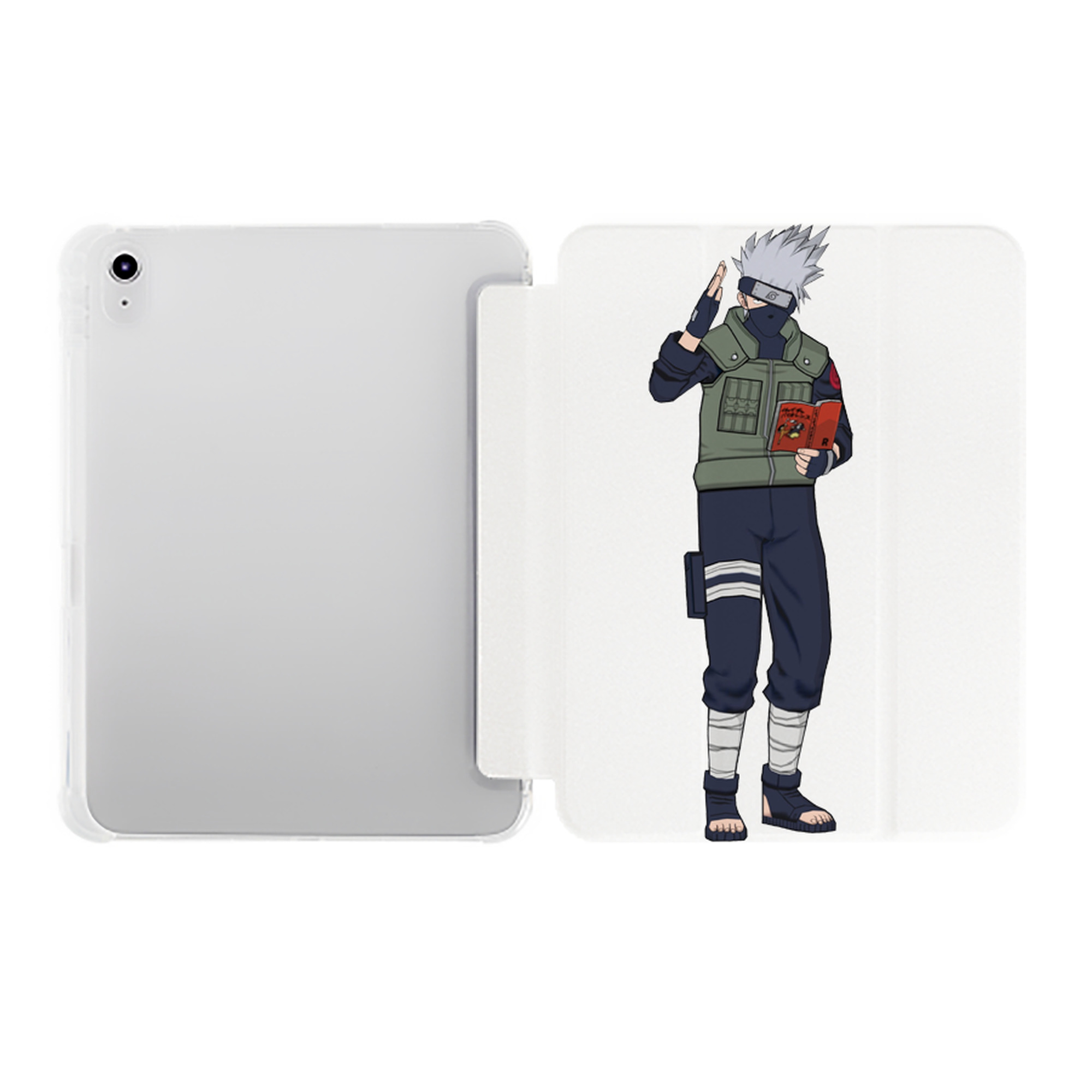 （画像用） NARUTO -ナルト- はたけ カカシ Hatake Kakashi IPad ケース ペン収納付き 三つ折りスタンド PUレザー×シリコン 対応機種9.5/10.5/10.9インチ